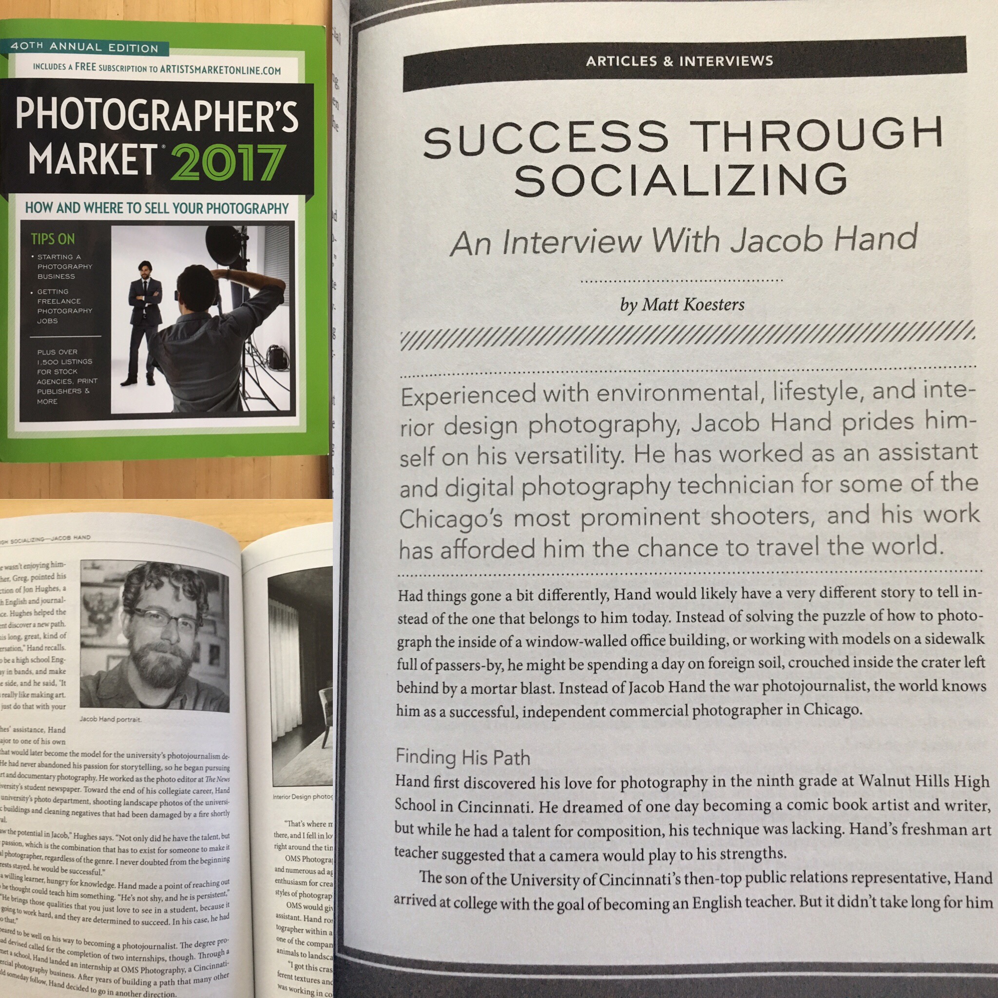 Jacob Hand is featured in Photographer’s Market 2017